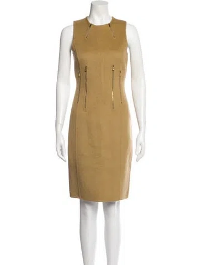 Pre-owned Michael Kors Wool Knee-length Dress In Brown