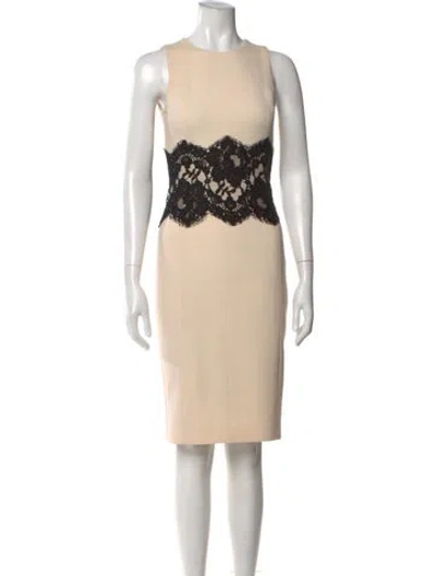 Pre-owned Michael Kors Wool Knee-length Dress In Neutral