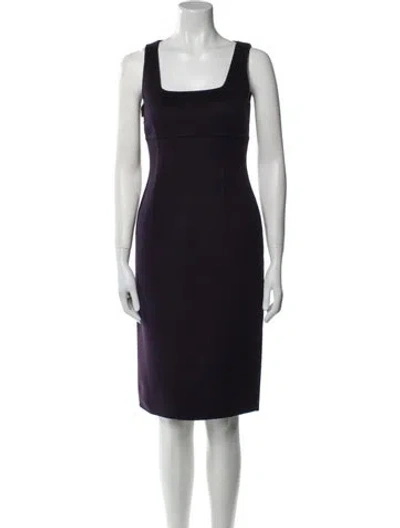 Pre-owned Michael Kors Wool Knee-length Dress In Purple