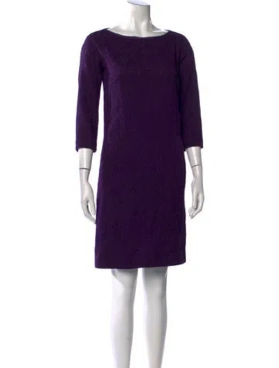 Pre-owned Michael Kors Wool Knee-length Dress In Purple