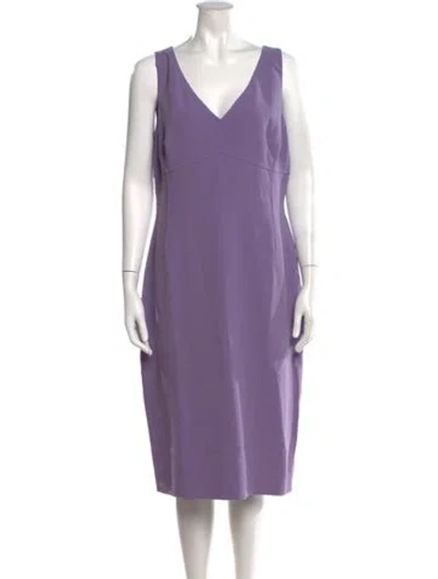 Pre-owned Michael Kors Wool Knee-length Dress In Purple