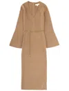 Michael Kors Wool Midi Dress In Brown