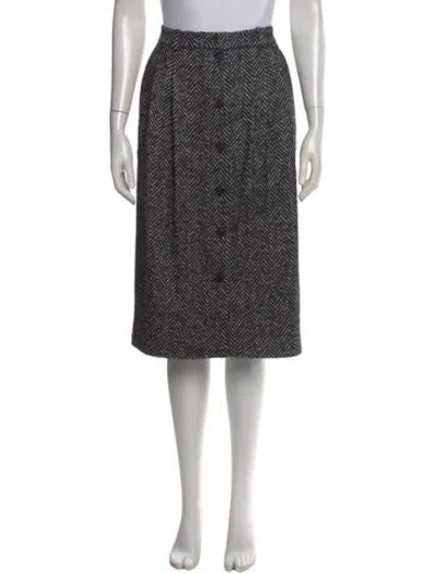 Pre-owned Michael Kors Wool Midi Length Skirt In Black