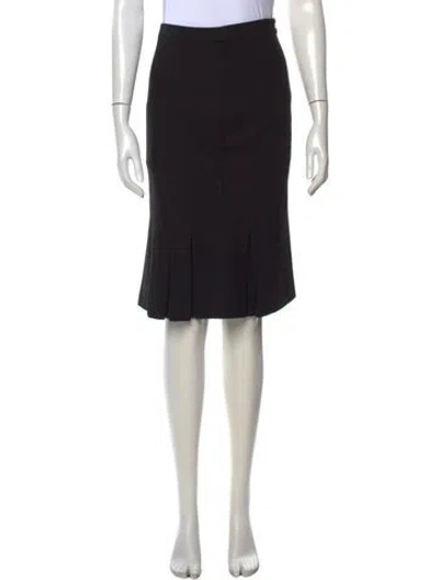 Pre-owned Michael Kors Wool Midi Length Skirt In Black