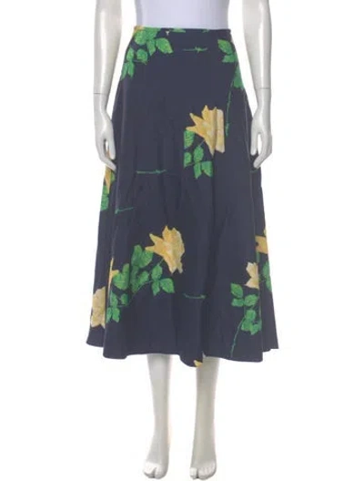 Pre-owned Michael Kors Wool Midi Length Skirt In Blue