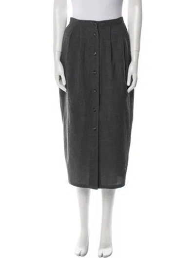 Pre-owned Michael Kors Wool Midi Length Skirt In Gray