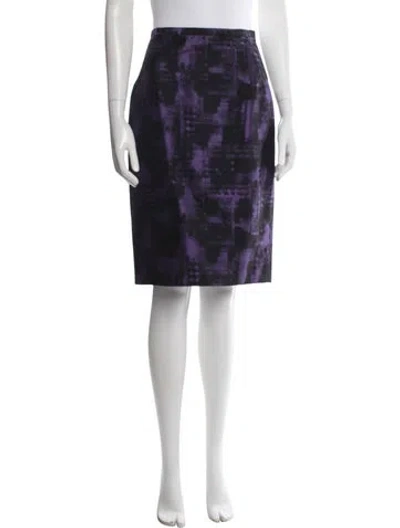 Pre-owned Michael Kors Wool Midi Length Skirt In Purple