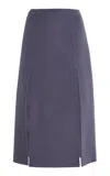 Michael Kors Wool Midi Skirt In Purple