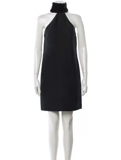 Pre-owned Michael Kors Wool Mini Dress In Black