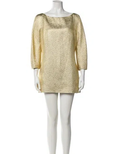 Pre-owned Michael Kors Wool Mini Dress In Gold
