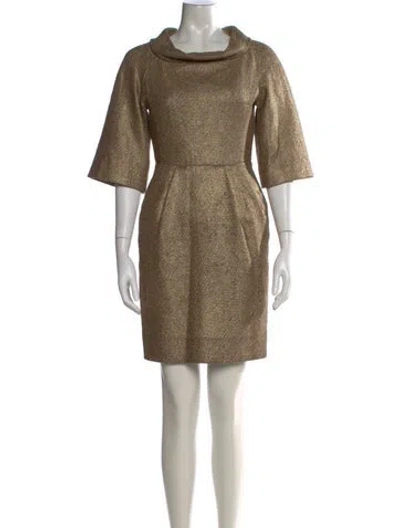 Pre-owned Michael Kors Wool Mini Dress In Gold
