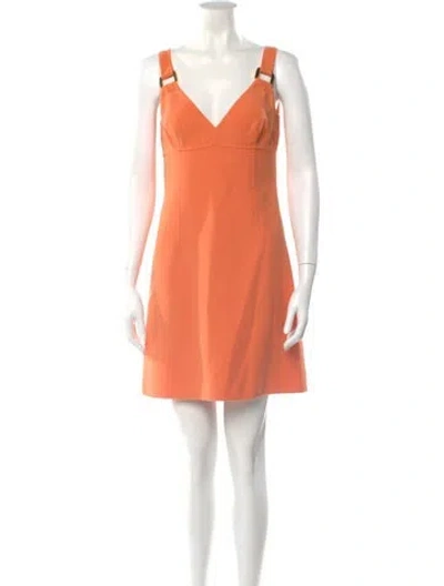 Pre-owned Michael Kors Wool Mini Dress In Orange