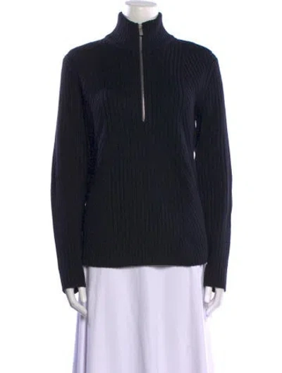 Pre-owned Michael Kors Wool Mock Neck Sweater In Black