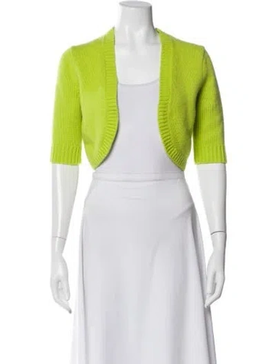 Pre-owned Michael Kors Wool Open Front Sweater In Green
