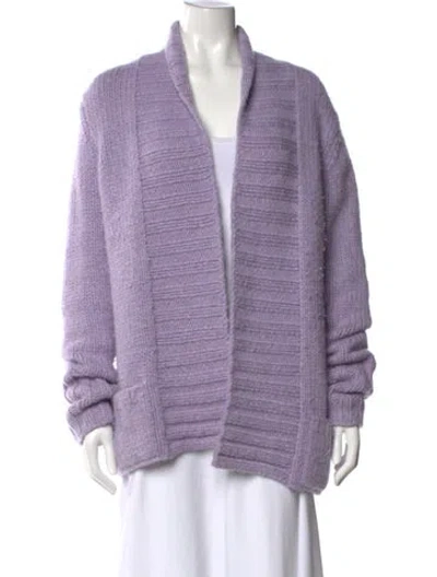 Pre-owned Michael Kors Wool Open Front Sweater In Purple
