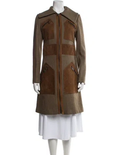 Pre-owned Michael Kors Wool Peacoat In Neutral