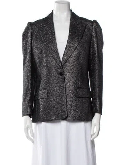 Pre-owned Michael Kors Wool Printed Blazer In Black