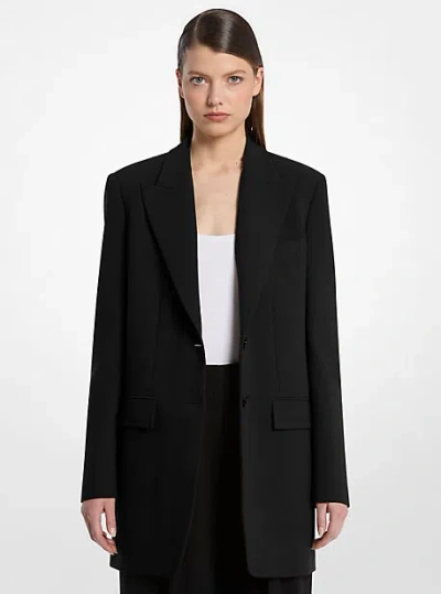 Michael Kors Wool Serge Boyfriend Blazer In Black