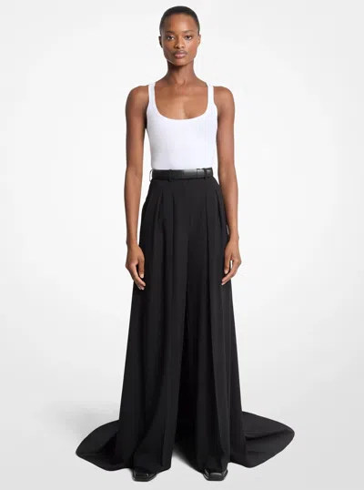 Michael Kors Wool Serge Opera Trousers In Black