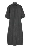 Michael Kors Wool-silk Jaspe Midi Tunic Dress In Grey