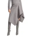 Michael Kors Handkerchief Drape Skirt In Banker Melange
