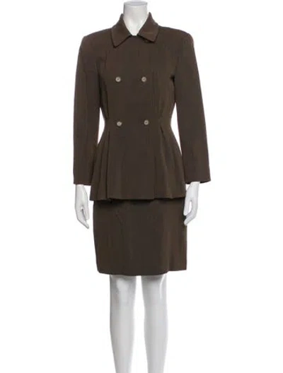 Pre-owned Michael Kors Wool Skirt Suit In Green