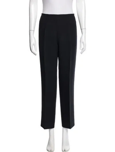 Pre-owned Michael Kors Wool Straight Leg Pants In Black