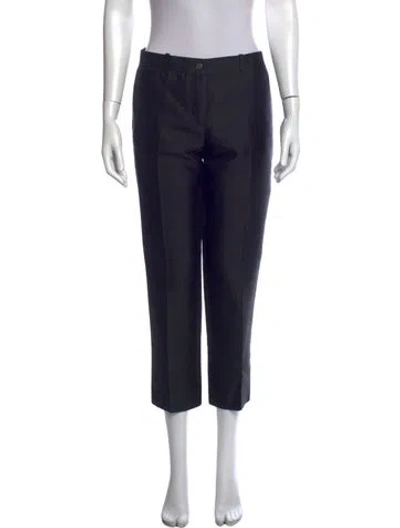 Pre-owned Michael Kors Wool Straight Leg Pants In Black