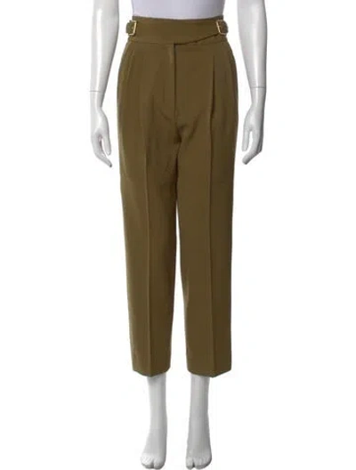 Pre-owned Michael Kors Wool Straight Leg Pants In Green