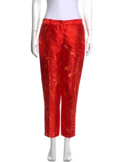 Pre-owned Michael Kors Wool Straight Leg Pants In Red