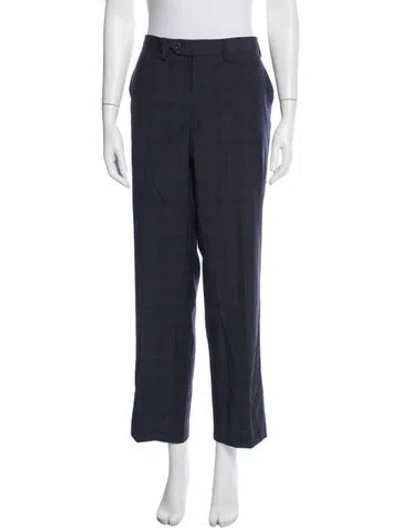 Pre-owned Michael Kors Wool Straight Leg Pants W/ Tags In Blue
