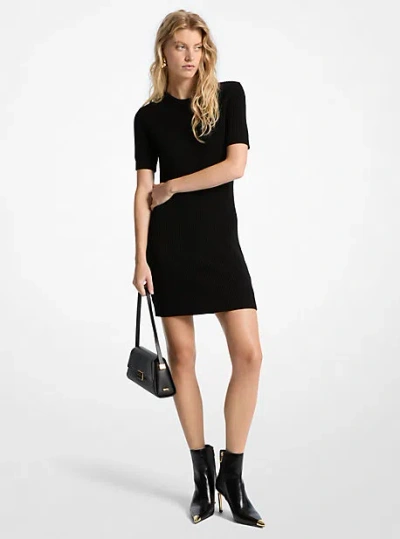 Michael Kors Wool Sweaterdress In Black
