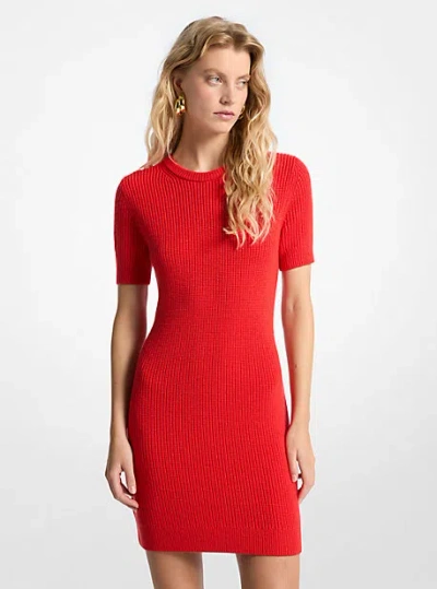 Michael Kors Wool Sweaterdress In Red