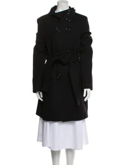 Pre-owned Michael Kors Wool Trench Coat In Black