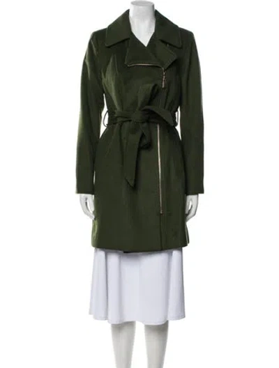 Pre-owned Michael Kors Wool Trench Coat In Green