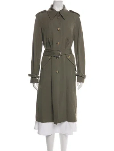 Pre-owned Michael Kors Wool Trench Coat In Green