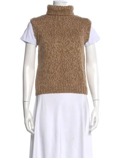 Pre-owned Michael Kors Wool Turtleneck Sweater In Brown