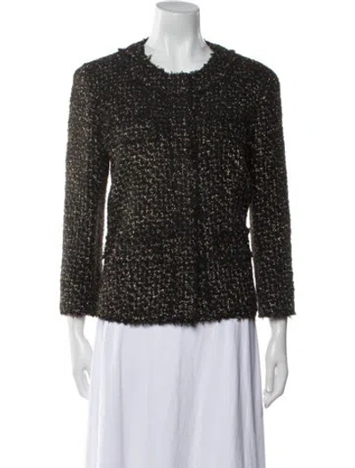 Pre-owned Michael Kors Wool Tweed Pattern Evening Jacket In Black