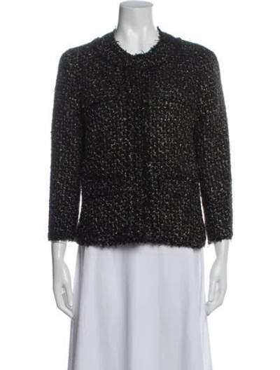 Pre-owned Michael Kors Wool Tweed Pattern Jacket In Black