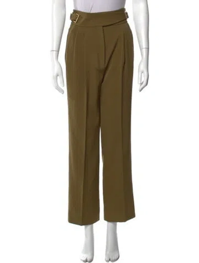 Pre-owned Michael Kors Wool Wide Leg Pants In Green