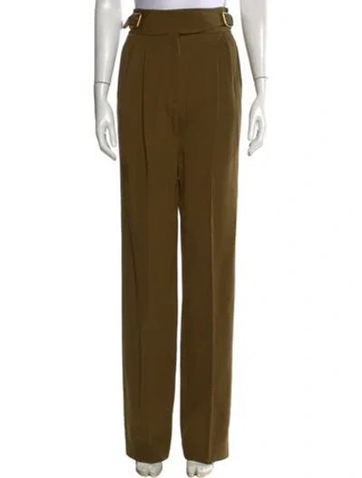 Pre-owned Michael Kors Wool Wide Leg Pants In Green