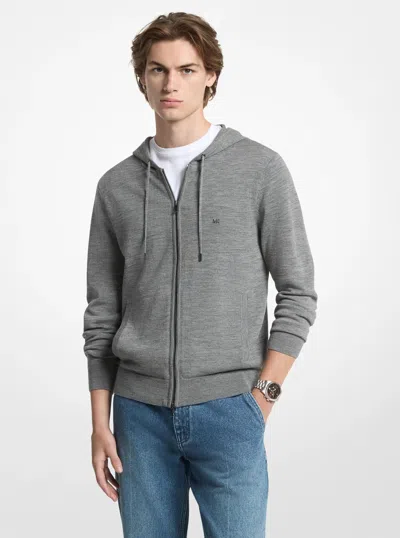 Michael Kors Wool Zip-up Hoodie In Gray
