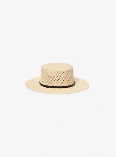 Michael Kors Woven Hat In Natural