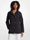 Michael Kors Woven Hooded Anorak In Black