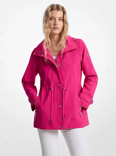 Michael Kors Woven Hooded Anorak In Pink