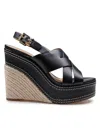 Michael Kors Nora Leather Wedge Sandal In Black
