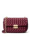 Michael Kors Woven Large Convertible Chain Shoulder Bag In Purple