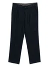Michael Kors Linen Straight Chinos In Blue