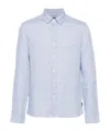 Michael Kors Linen Chambray Button-down Collar Shirt In Blue