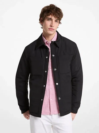 Michael Kors Woven Shirt Jacket In Black